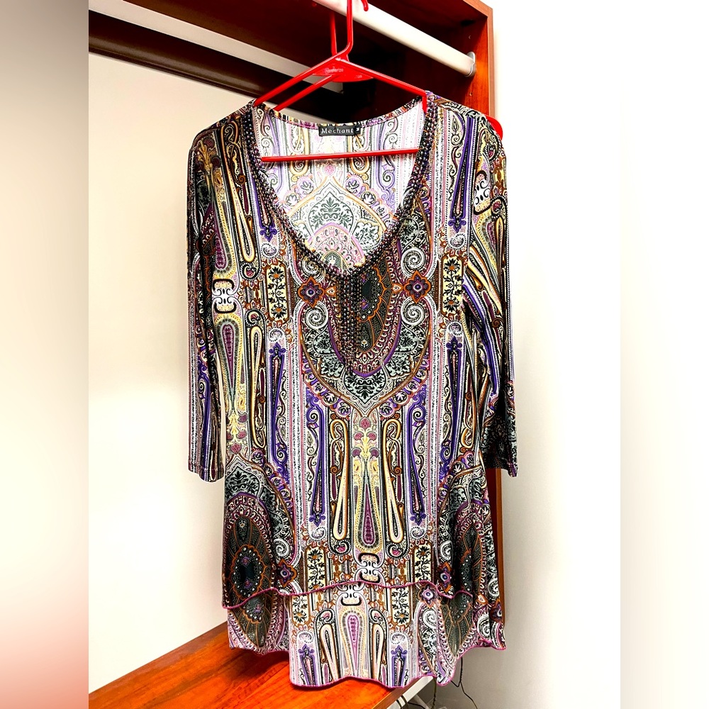 Awesome tunic top - check out the beading at the neckline